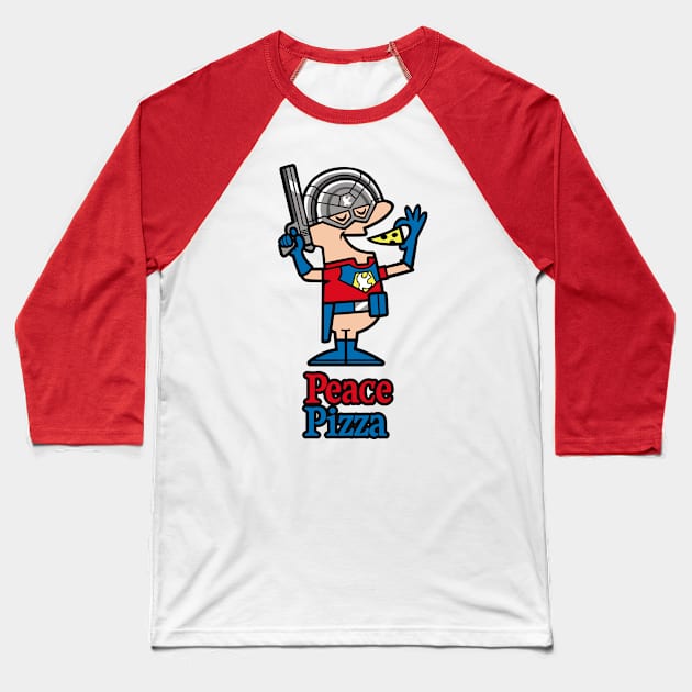 Peace Pizza Baseball T-Shirt by Alema Art